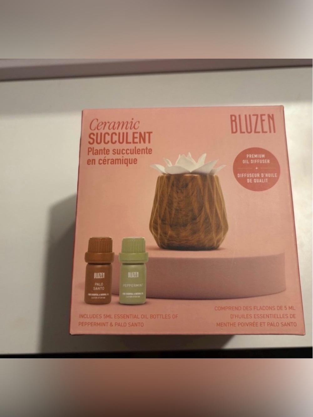 2/$25💌 Ceramic Succulent Oil Diffuser - Brown & White